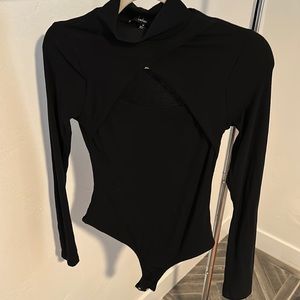Black cut out body suit medium